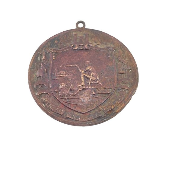 Antique American Military Engineers Medallion Circa 1920 Bronze Handmade Found A - Picture 2 of 6